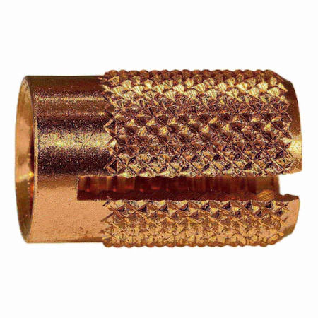 Midwest Fastener Press Insert, 1/4"-20 Int Thrd Sz, Brass, 5 PK 930446